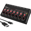 Pyle Pro PMAX6 6-Channel Compact Streaming Line Mixer with Bluetooth