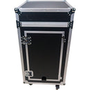 ProX T-18MRSS DJ Combo Flight Case with Wheels (18 RU Vertical Rack, 10 RU Top Mixer Rack)