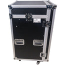 ProX T-18MRSS DJ Combo Flight Case with Wheels (18 RU Vertical Rack, 10 RU Top Mixer Rack)