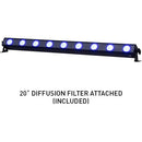 American DJ UBL9H RGBAL+UV Linear Light Bar with Diffusion Filter (9 LEDs)