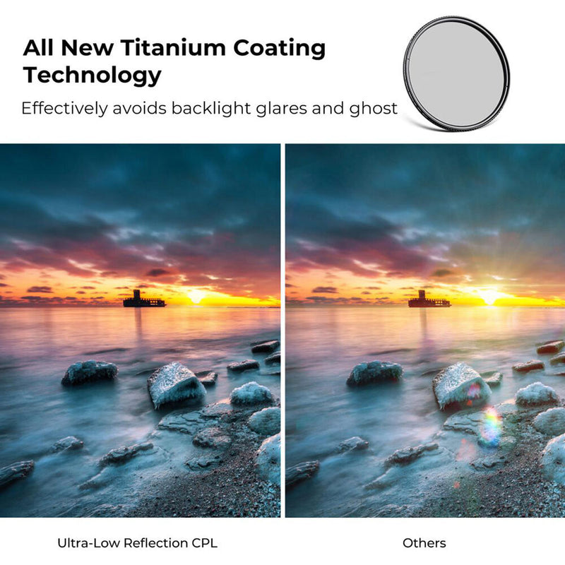 K&F Concept Nano-X Series Ultra-Low Reflection CPL Filter (62mm)