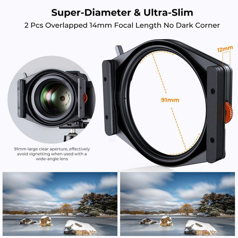 K&F Concept Nano-X Pro Square Filter Holder System (95mm CPL, ND1000, Soft Grad ND8)