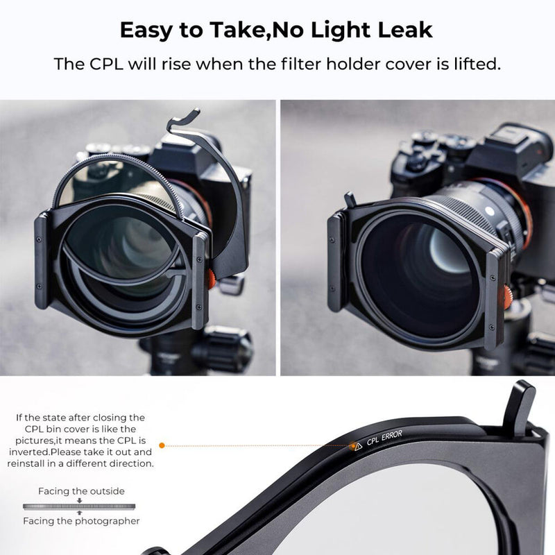 K&F Concept Nano-X Pro Square Filter Holder System (95mm CPL, ND1000, Soft Grad ND8)