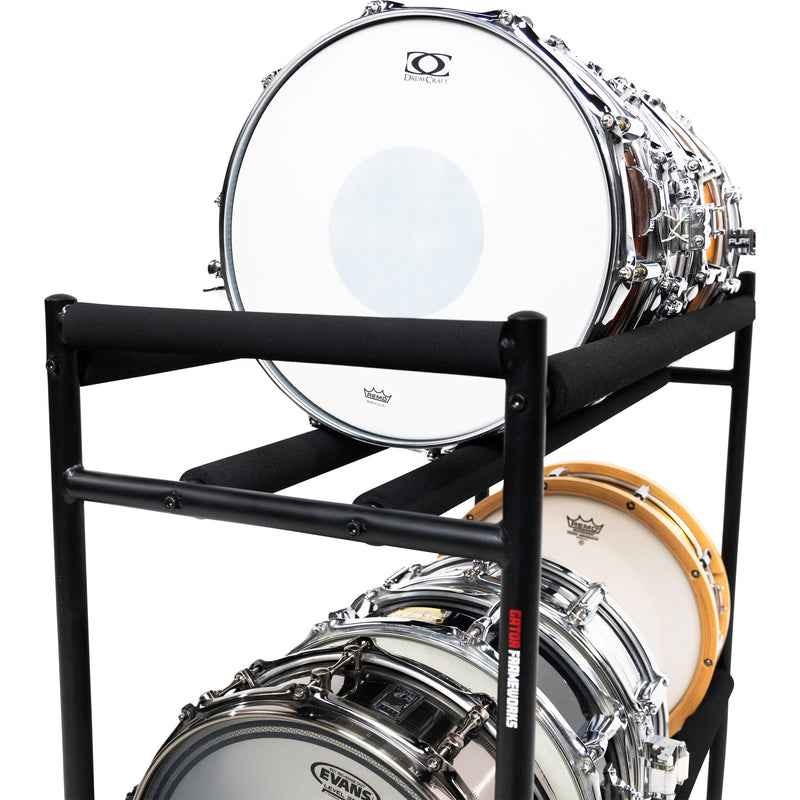 Gator Frameworks Two-Tier Snare Rack with Locking Casters