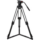 Camgear DV6P Fluid Head & T75/AL2 Aluminum Tripod System with Ground Spreader