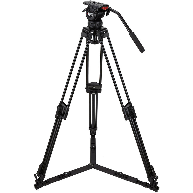 Camgear DV6P Fluid Head & T75/AL2 Aluminum Tripod System with Ground Spreader