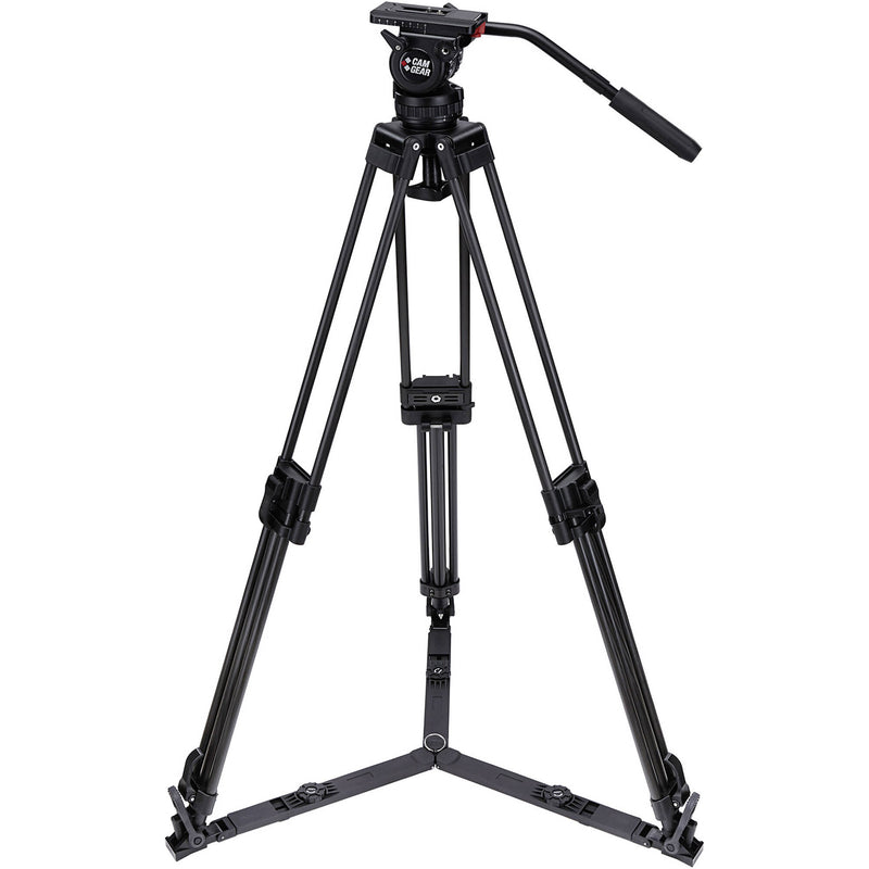 Camgear DV6P Fluid Head & T75/CF2 Carbon Fiber Tripod with Ground Spreader System