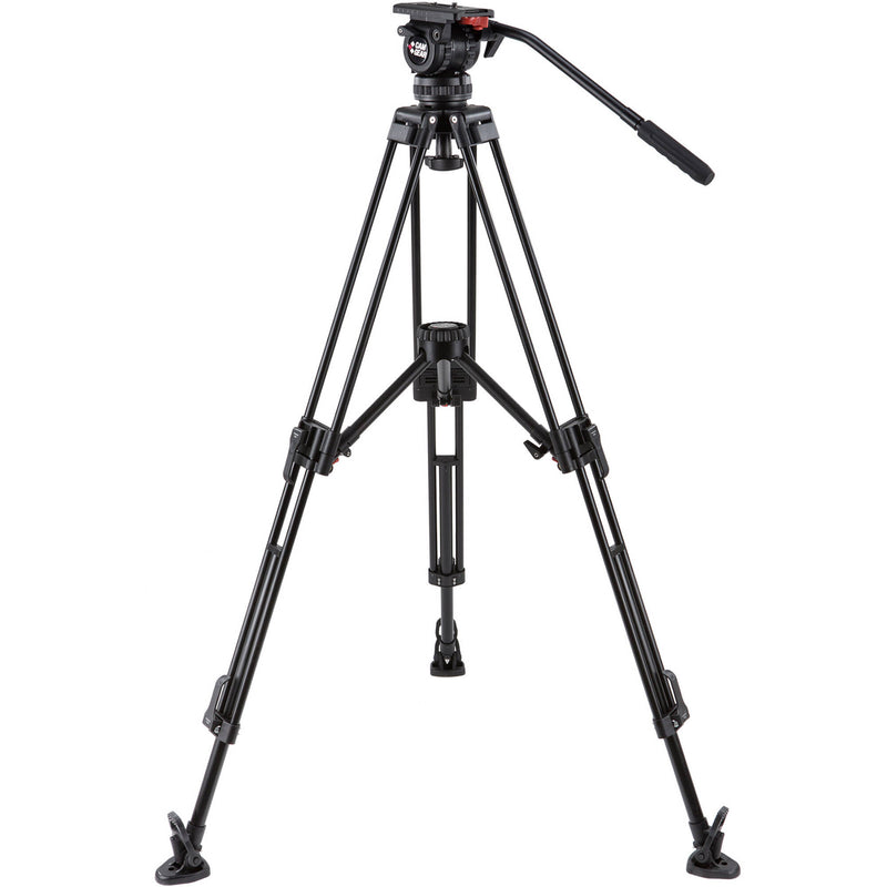 Camgear DV6P Fluid Head & T75/AL2 Aluminum Tripod with Mid-Level Spreader System