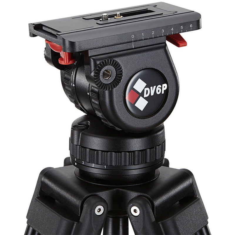 Camgear DV6P Fluid Head & T75/CF2 Carbon Fiber Tripod with Ground Spreader System
