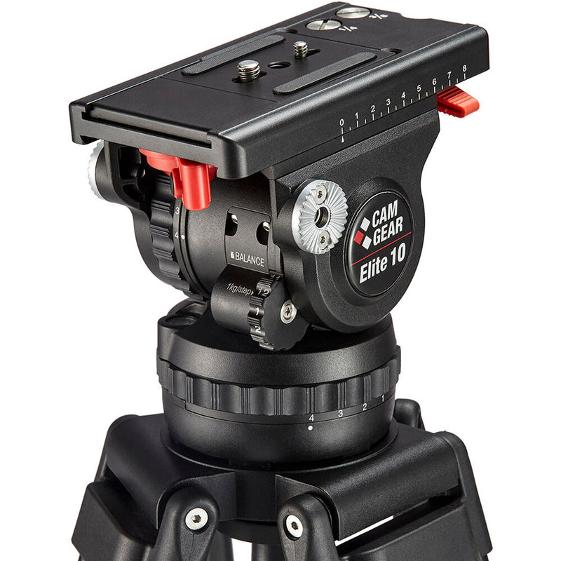 Camgear CF/MS Carbon Fiber Tripod with Mid-Level Spreader & Elite 10 Fluid Head System
