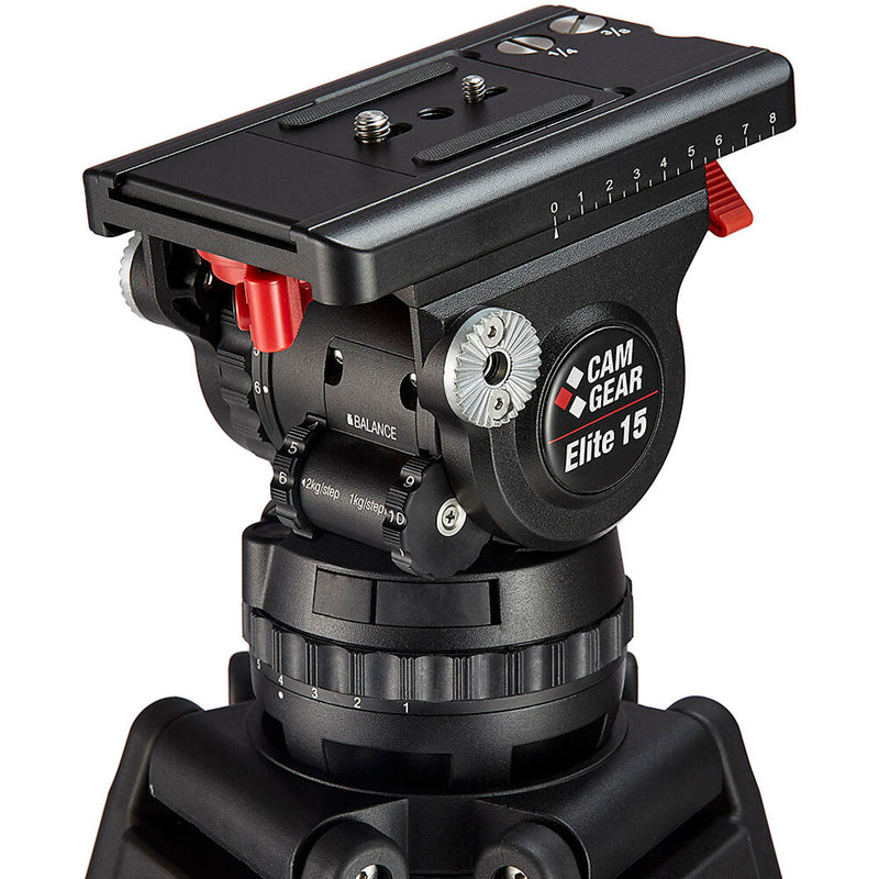 Camgear CF/MS Carbon Fiber Tripod with Mid-Level Spreader & Elite 15 Fluid Head System