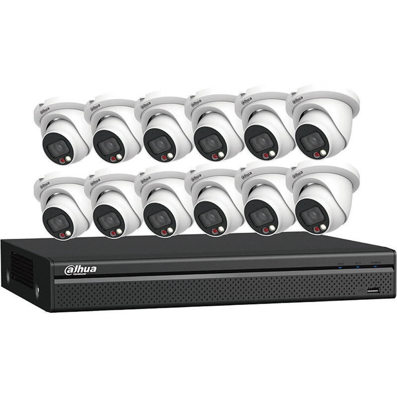 Dahua Technology VU-MORE N464E124C 16-Channel 8MP NVR with 4TB HDD & Twelve 4MP Turret Cameras Kit