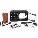 XLCS Designs BMPCC OG Cage, Wooden Handle, HDMI Lock & 12V Cable Lock Kit