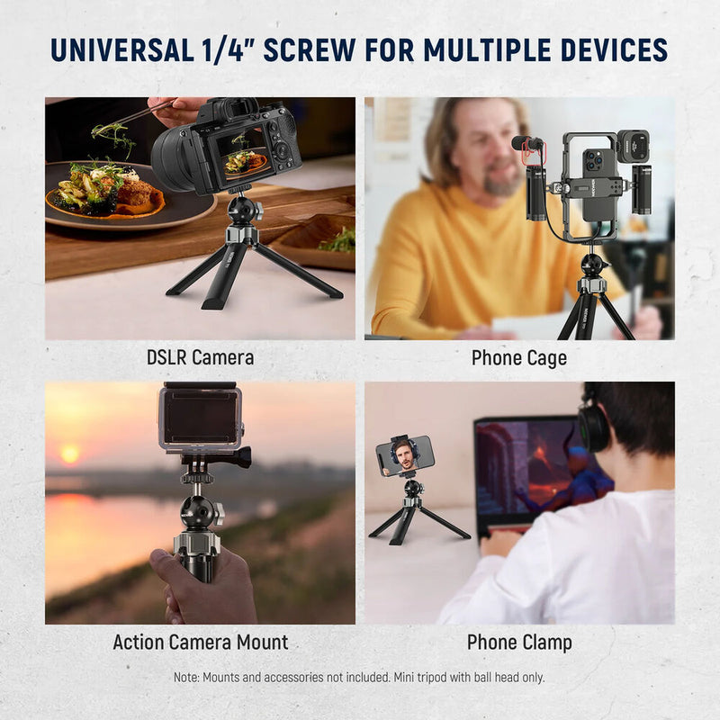 Neewer TP31 Metal Mini Tripod with Cold Shoe Ball Head Mount