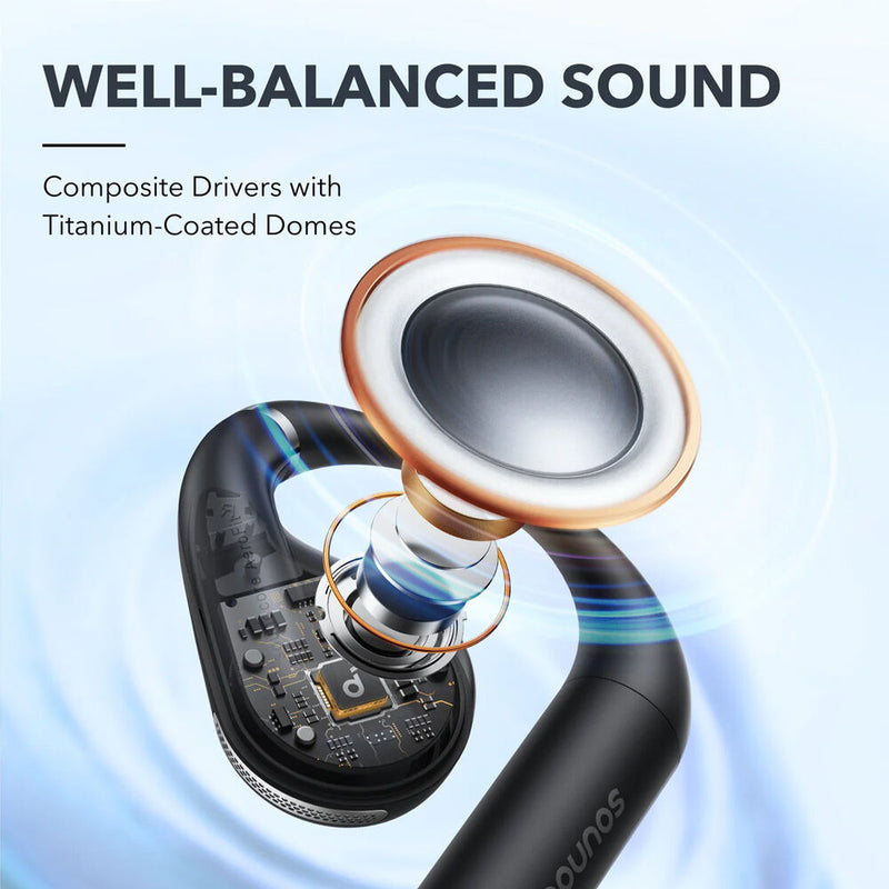 Soundcore by Anker AeroFit Open-Ear Earbuds (Midnight Black)