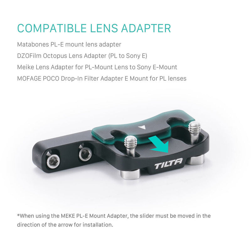 Tilta PL-Mount Lens Adapter Support for Sony FX3 and FX30 V2 Cage (Black)