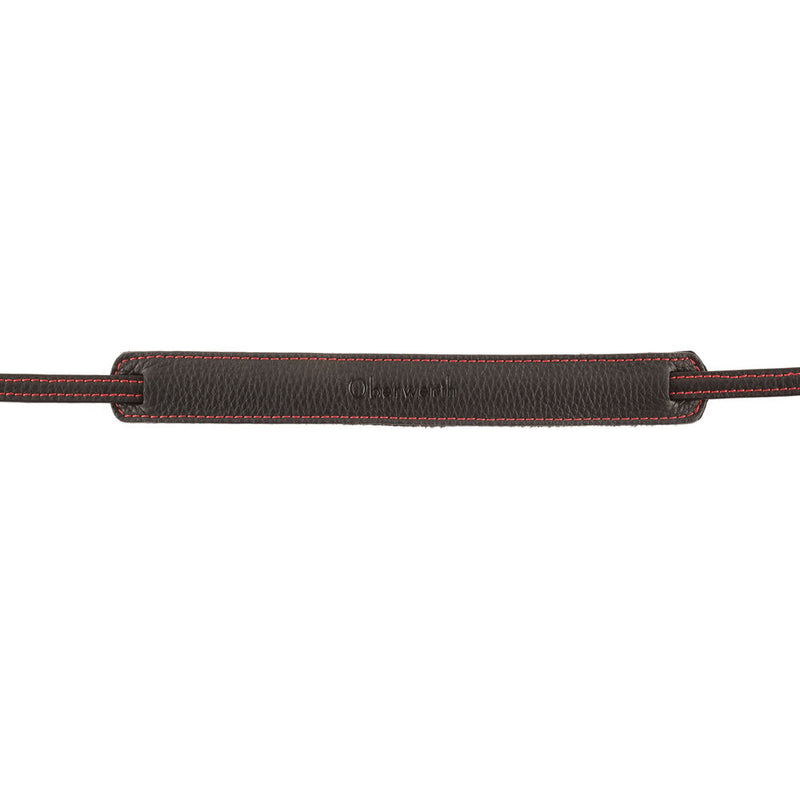 Oberwerth Mosel Casual Camera Strap (Black Leather/Red Stitching, 49.2")