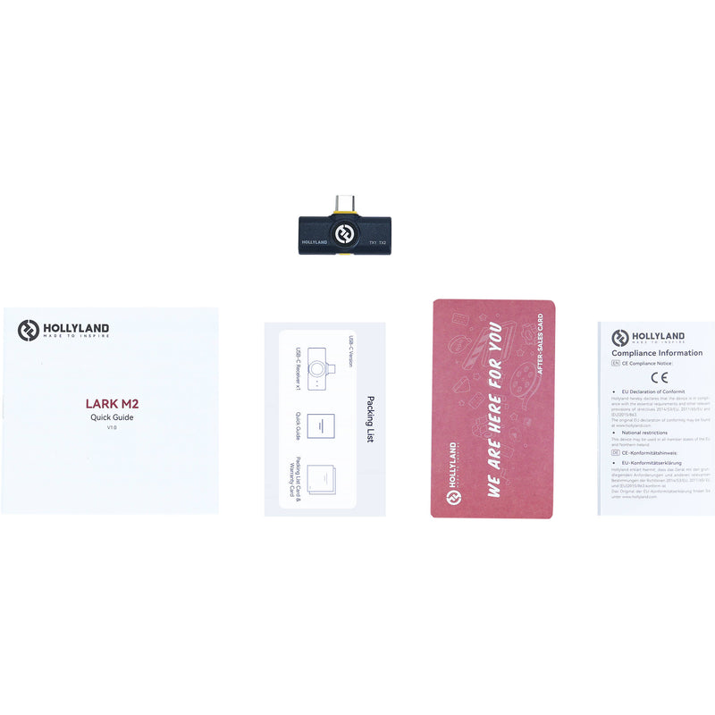 Hollyland LARK M2 Wireless Receiver with USB-C Connector for Mobile Devices (2.4 GHz, Shine Charcoal)