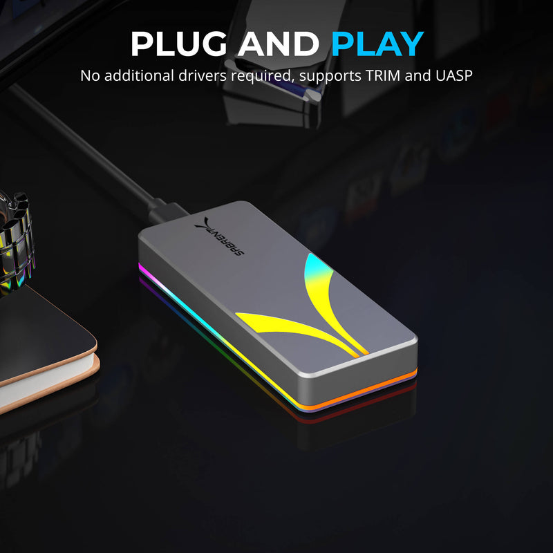 Sabrent Rocket RGB USB-C M.2 SATA/NVMe SSD Enclosure