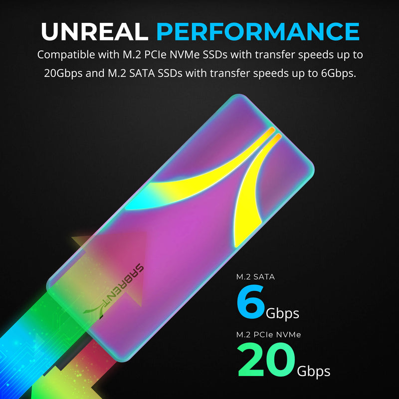 Sabrent Rocket RGB USB-C M.2 SATA/NVMe SSD Enclosure (Special Edition)