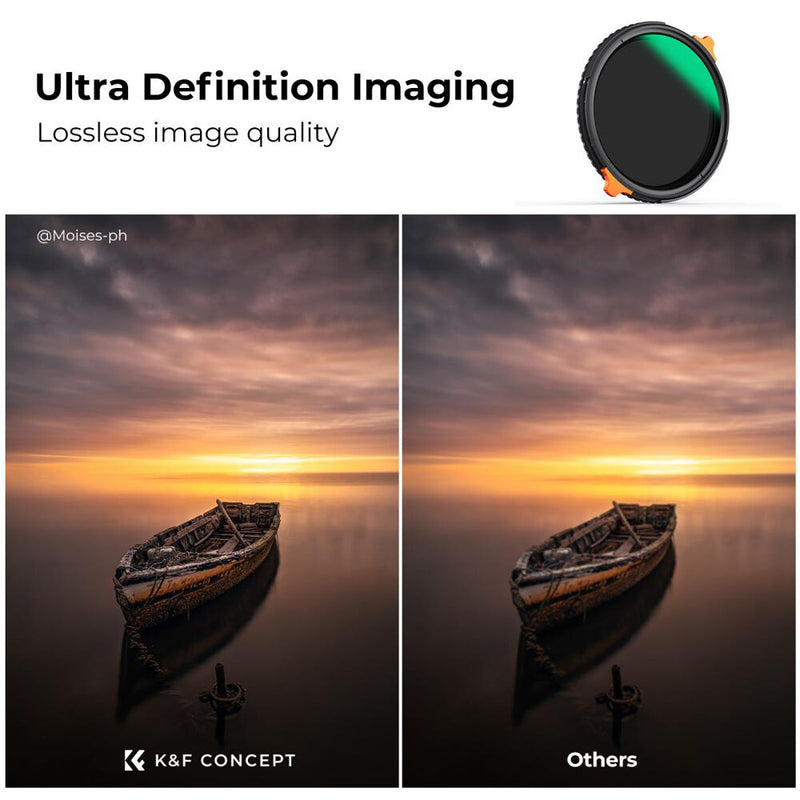 K&F Concept Nano-X Series 2-in-1 Variable ND & CPL Filter (52mm, 2 to 6-Stop)