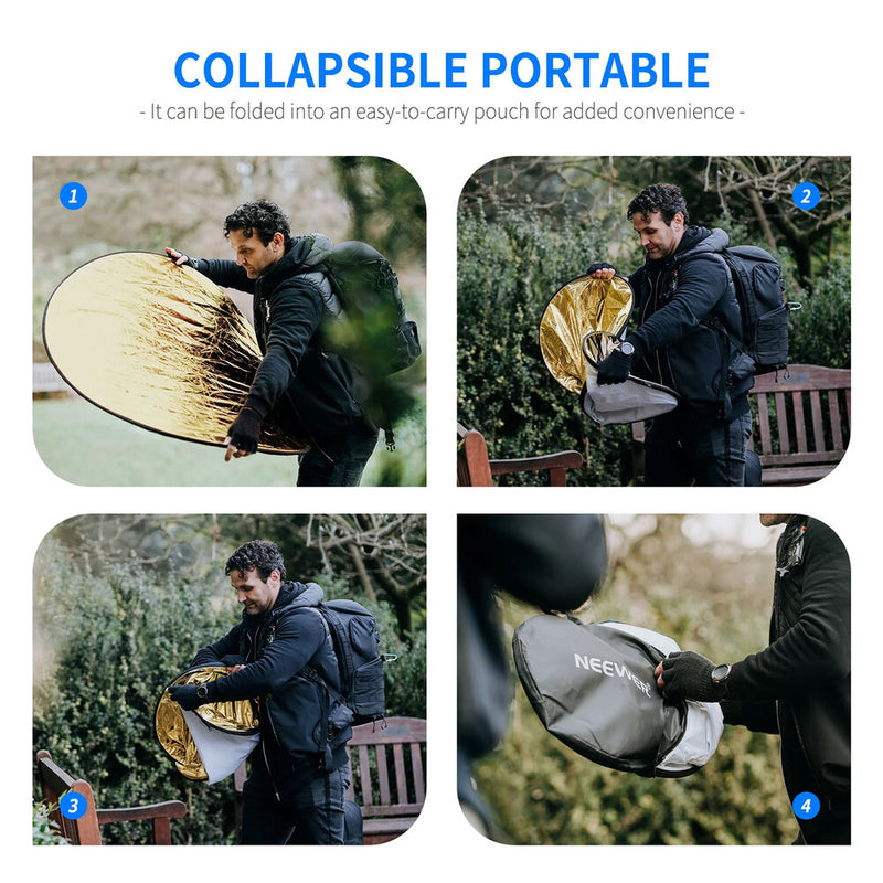 Neewer 5-in-1 Collapsible Light Reflector (12")