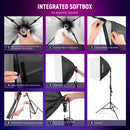 Neewer 26W RGB LED Light Bulb with Stands & Softboxes (2-Light Kit)