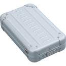 Aleon Vertical Aluminum Hard-Shell Cross-Body Bag (Platinum)