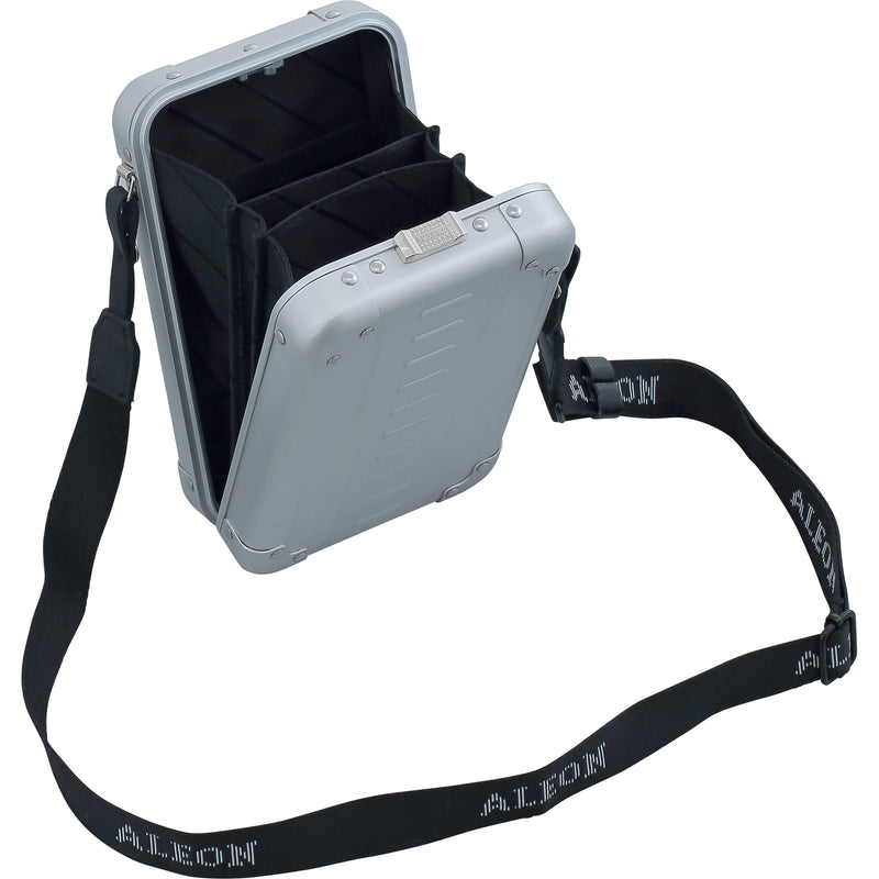 Aleon Vertical Aluminum Hard-Shell Cross-Body Bag (Platinum)