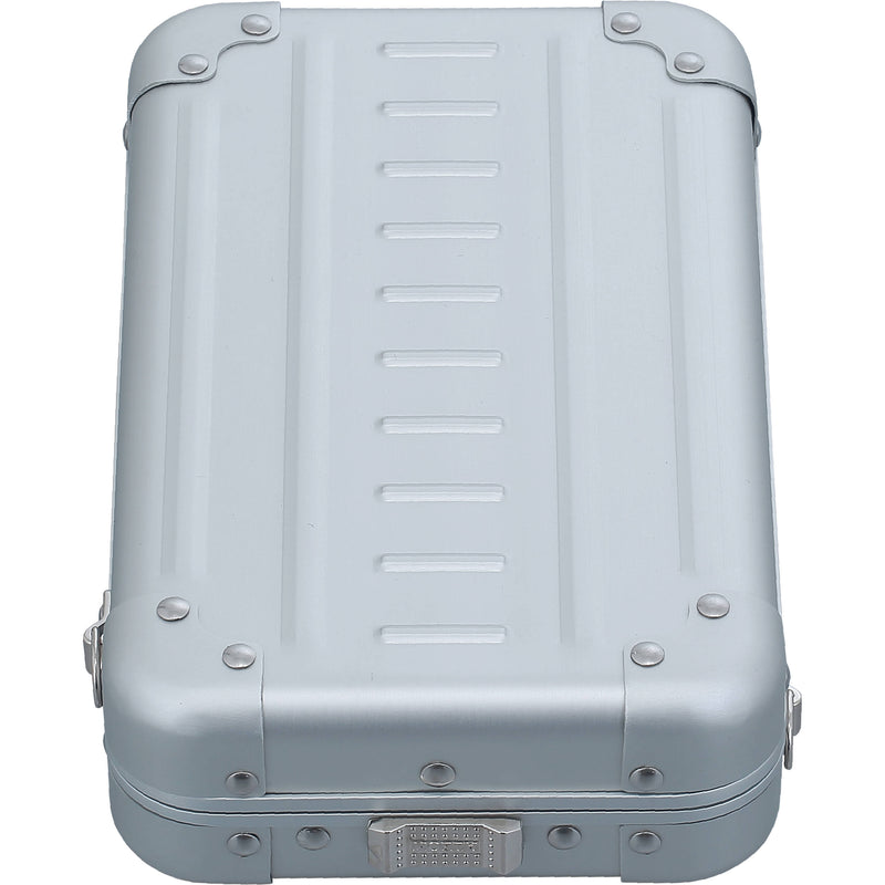 Aleon Vertical Aluminum Hard-Shell Cross-Body Bag (Platinum)