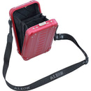 Aleon Vertical Aluminum Hard-Shell Cross-Body Bag (Ruby)