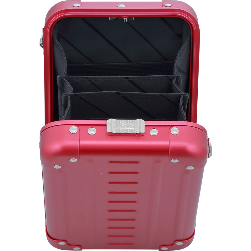 Aleon Vertical Aluminum Hard-Shell Cross-Body Bag (Ruby)