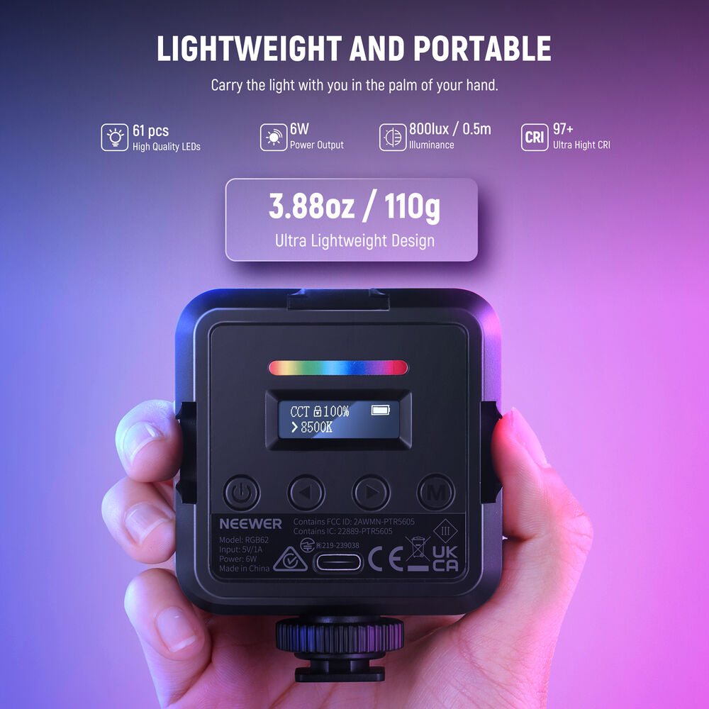 Magnetic Rib Led Light Buy in India Neewer RGB62 Magnetic RGB LED Light Panel – Tanotis