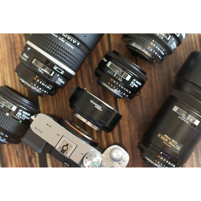 Monster Adapter LA-FE2 Nikon F Lens to Sony E- Mount Camera Lens Adapter