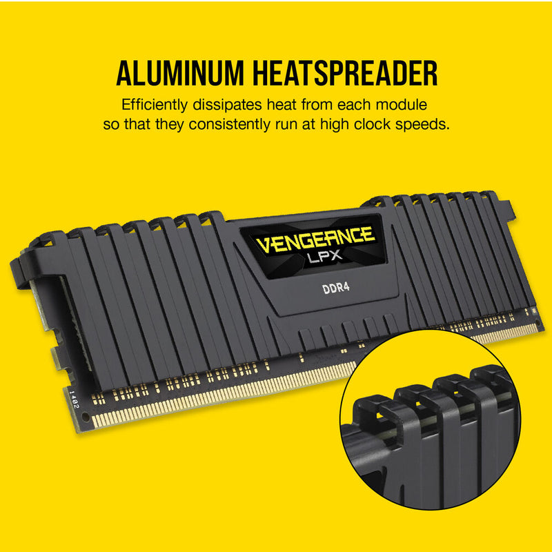 Corsair 16GB VENGEANCE LPX Desktop Memory Kit (2 x 8GB, Black)