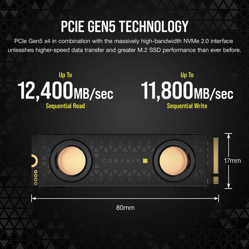 Corsair 2TB MP700 PRO NVMe PCIe 5.0 M.2 Internal SSD (Water Block)