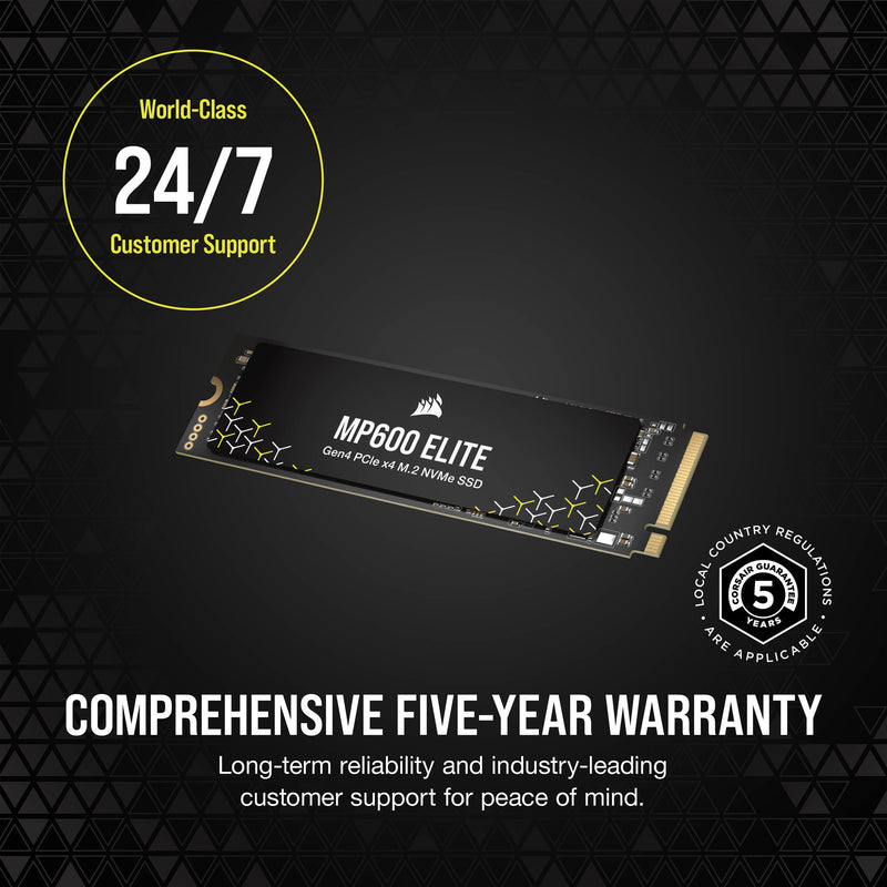 Corsair 1TB MP600 ELITE NVMe PCIe 4.0 M.2 Internal SSD
