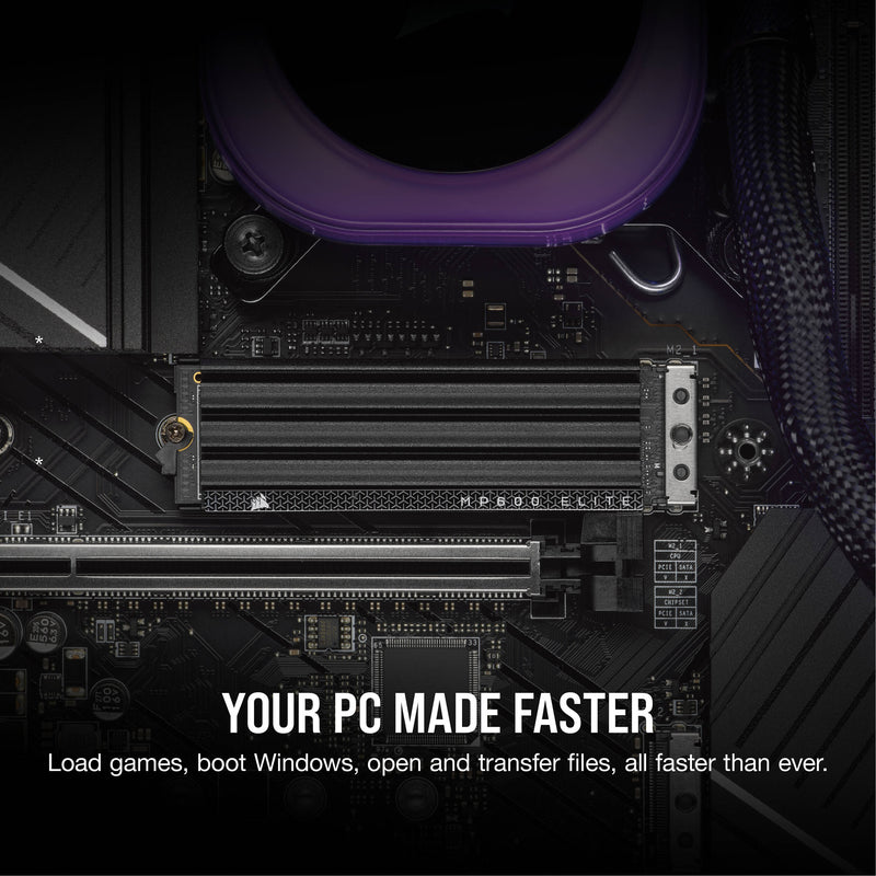 Corsair 1TB MP600 ELITE NVMe PCIe 4.0 M.2 Internal SSD (Heatsink)