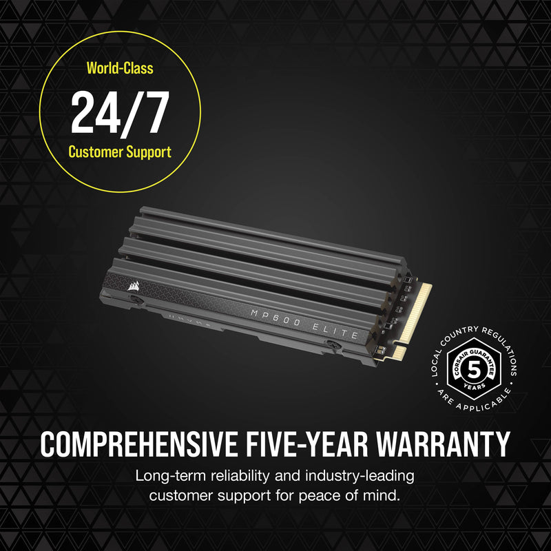 Corsair 1TB MP600 ELITE NVMe PCIe 4.0 M.2 Internal SSD (Heatsink)