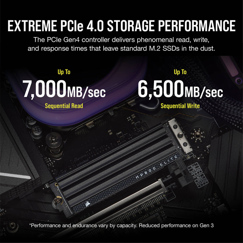 Corsair 2TB MP600 ELITE NVMe PCIe 4.0 M.2 Internal SSD (Heatsink)