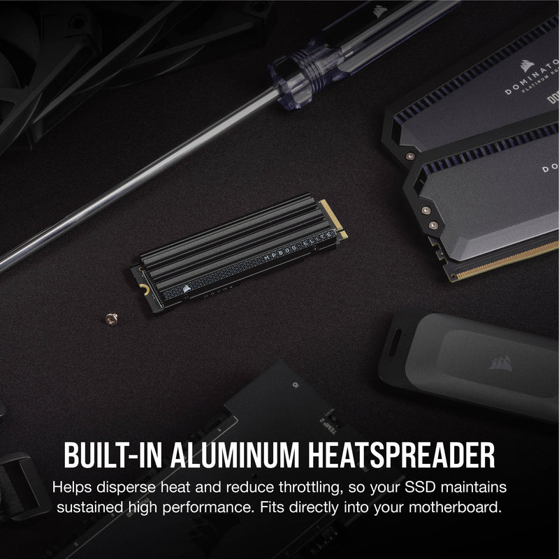Corsair 2TB MP600 ELITE NVMe PCIe 4.0 M.2 Internal SSD (Heatsink)