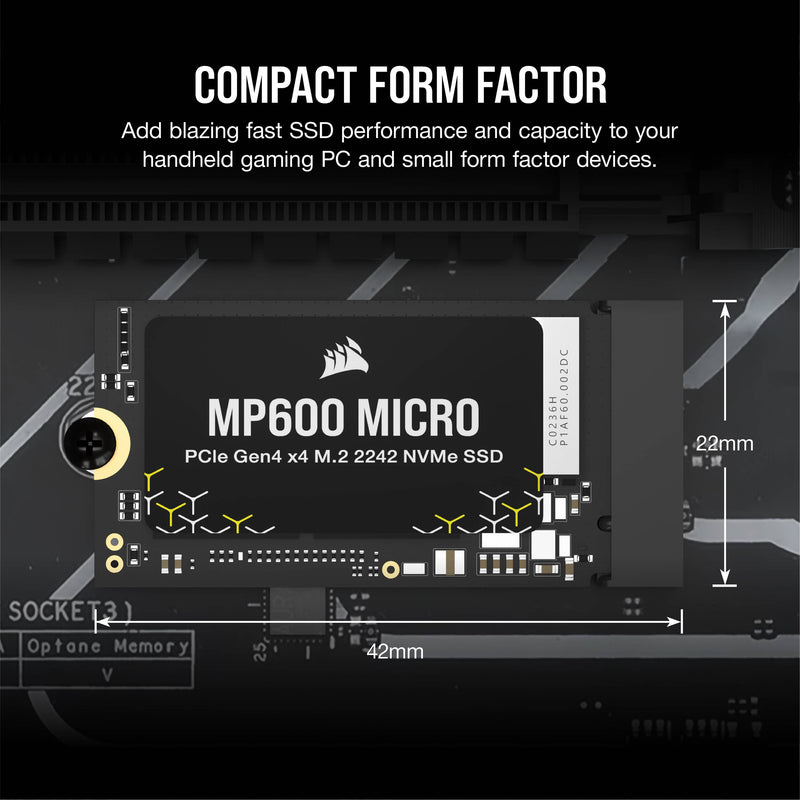 Corsair 1TB MP600 MICRO NVMe PCIe 4.0 M.2 Internal SSD