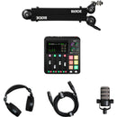 RODE RODECaster Duo Podcasting Kit with PodMic, Studio Boom Arm, Headphones, and Cable