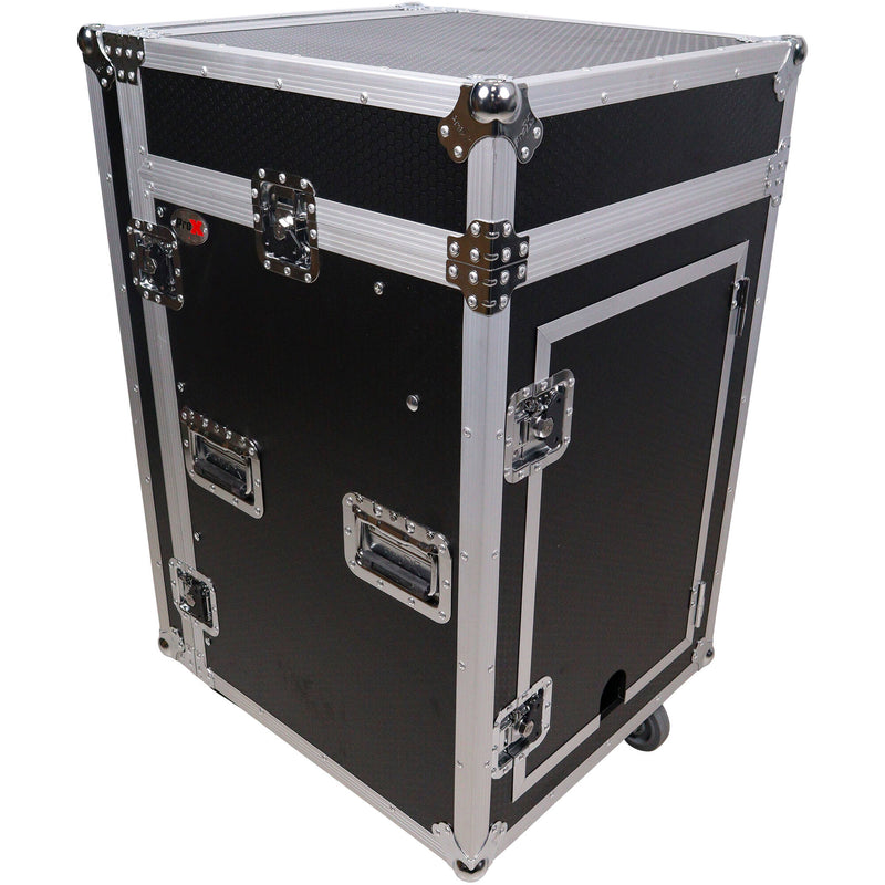 ProX Vertical Rackmount Mixer Case with 10 RU Slant Top Combo (16 RU)