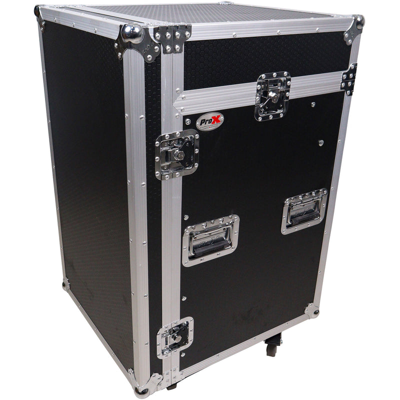 ProX Vertical Rackmount Mixer Case with 10 RU Slant Top Combo (16 RU)