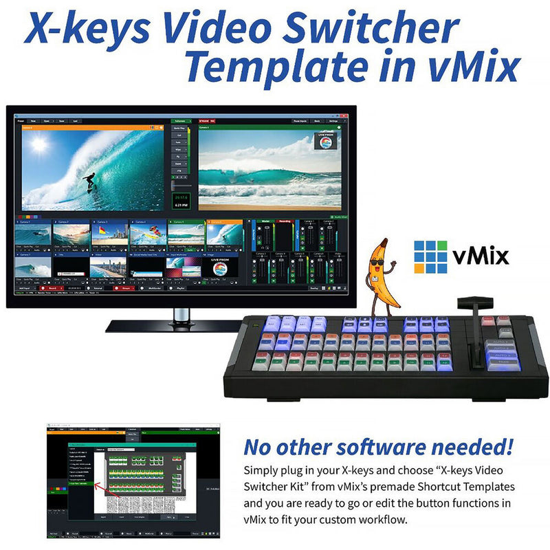 X-keys XKE-124 T-Bar Pre-Assembled Video Switcher for vMix