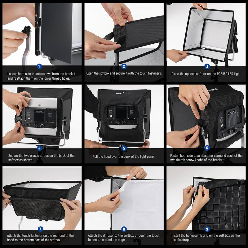Neewer Softbox Diffuser with Grid for RGB660 PRO LED Light Panel