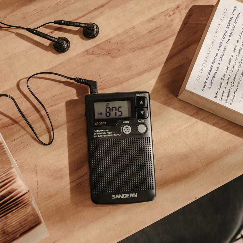 Sangean DT-200X Digital AM/FM Portable Pocket Radio (Black)
