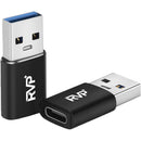 RVP+ USB-C to USB-A 3.2 Gen 1 Adapter (2-Pack, Black)