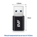 RVP+ USB-C to USB-A 3.2 Gen 1 Adapter (2-Pack, Black)